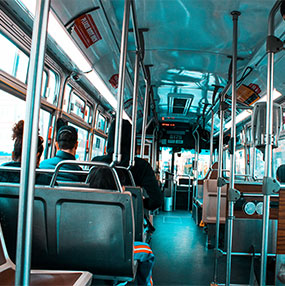 interior view of a bus