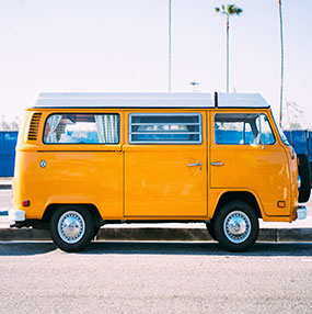 yellow mini bus